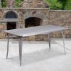 Flash Furniture Charis Commercial Grade 31.5″ x 63″ Rectangular Silver Metal Indoor-Outdoor Table(Silver)