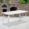 Flash Furniture Charis Commercial Grade 31.5″ x 63″ Rectangular Silver Metal Indoor-Outdoor Table(White)