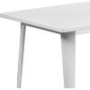 Flash Furniture Charis Commercial Grade 31.5″ x 63″ Rectangular Silver Metal Indoor-Outdoor Table(White)