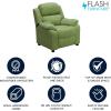 Flash Furniture Charlie Microfiber Kids Recliner with Flip-Up Storage Arms and Safety Recline, Contemporary Reclining Chair for Kids, Supports up to 90 lbs., Purple(Avocado Microfiber)