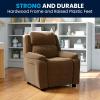 Flash Furniture Charlie Microfiber Kids Recliner with Flip-Up Storage Arms and Safety Recline, Contemporary Reclining Chair for Kids, Supports up to 90 lbs., Purple(Brown Microfiber)