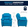 Flash Furniture Charlie Microfiber Kids Recliner with Flip-Up Storage Arms and Safety Recline, Contemporary Reclining Chair for Kids, Supports up to 90 lbs., Purple(Turquoise Vinyl)