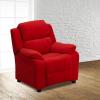 Flash Furniture Charlie Microfiber Kids Recliner with Flip-Up Storage Arms and Safety Recline, Contemporary Reclining Chair for Kids, Supports up to 90 lbs., Purple(Red Microfiber)