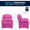 Flash Furniture Charlie Microfiber Kids Recliner with Flip-Up Storage Arms and Safety Recline, Contemporary Reclining Chair for Kids, Supports up to 90 lbs., Purple(Hot Pink Vinyl)
