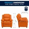 Flash Furniture Charlie Microfiber Kids Recliner with Flip-Up Storage Arms and Safety Recline, Contemporary Reclining Chair for Kids, Supports up to 90 lbs., Purple(Orange Vinyl)