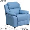 Flash Furniture Charlie Microfiber Kids Recliner with Flip-Up Storage Arms and Safety Recline, Contemporary Reclining Chair for Kids, Supports up to 90 lbs., Purple(Lavender Vinyl)