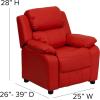 Flash Furniture Charlie Microfiber Kids Recliner with Flip-Up Storage Arms and Safety Recline, Contemporary Reclining Chair for Kids, Supports up to 90 lbs., Purple(Red Vinyl)