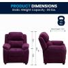 Flash Furniture Charlie Microfiber Kids Recliner with Flip-Up Storage Arms and Safety Recline, Contemporary Reclining Chair for Kids, Supports up to 90 lbs., Purple(Purple Microfiber)