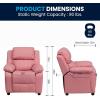 Flash Furniture Charlie Microfiber Kids Recliner with Flip-Up Storage Arms and Safety Recline, Contemporary Reclining Chair for Kids, Supports up to 90 lbs., Purple(Pink Vinyl)