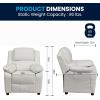 Flash Furniture Charlie Microfiber Kids Recliner with Flip-Up Storage Arms and Safety Recline, Contemporary Reclining Chair for Kids, Supports up to 90 lbs., Purple(White Vinyl)