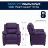 Flash Furniture Charlie Microfiber Kids Recliner with Flip-Up Storage Arms and Safety Recline, Contemporary Reclining Chair for Kids, Supports up to 90 lbs., Purple(Purple Vinyl)
