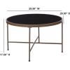 Flash Furniture Chelsea Collection Black Glass Coffee Table with Matte Gold Frame