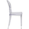 Flash Furniture Cheryl Indoor/Outdoor Ghost Accent and Dining Chair with Contoured Seat, Stackable Transparent Restaurant Chair, Transparent Crystal(1)
