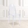 Flash Furniture Cheryl Indoor/Outdoor Ghost Accent and Dining Chair with Contoured Seat, Stackable Transparent Restaurant Chair, Transparent Crystal(4)