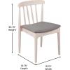 Flash Furniture Chester Solid Wood Dining Chair, Commercial Grade Restaurant Chair with Curved Spindle Backrest and Vinyl Padded Seat, Antique White/Beige(Brown Vinyl Seat/Antique White Wood Frame)