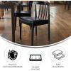 Flash Furniture Chester Solid Wood Dining Chair, Commercial Grade Restaurant Chair with Curved Spindle Backrest and Vinyl Padded Seat, Antique White/Beige(Black Vinyl Seat/Black Wood Frame)