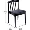 Flash Furniture Chester Solid Wood Dining Chair, Commercial Grade Restaurant Chair with Curved Spindle Backrest and Vinyl Padded Seat, Antique White/Beige(Black Vinyl Seat/Black Wood Frame)