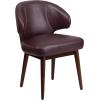 Flash Furniture Comfort Back Series Brown LeatherSoft Side Reception Chair with Walnut Legs(Black Leathersoft)