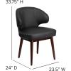 Flash Furniture Comfort Back Series Brown LeatherSoft Side Reception Chair with Walnut Legs(Black Leathersoft)