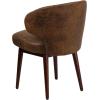 Flash Furniture Comfort Back Series Brown LeatherSoft Side Reception Chair with Walnut Legs(Bomber Jacket Microfiber)