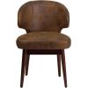 Flash Furniture Comfort Back Series Brown LeatherSoft Side Reception Chair with Walnut Legs(Bomber Jacket Microfiber)