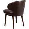 Flash Furniture Comfort Back Series Brown LeatherSoft Side Reception Chair with Walnut Legs(Brown Leathersoft)