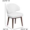 Flash Furniture Comfort Back Series Brown LeatherSoft Side Reception Chair with Walnut Legs(White Leathersoft)