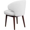 Flash Furniture Comfort Back Series Brown LeatherSoft Side Reception Chair with Walnut Legs(White Leathersoft)