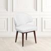 Flash Furniture Comfort Back Series Brown LeatherSoft Side Reception Chair with Walnut Legs(White Leathersoft)