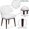 Flash Furniture Comfort Back Series Brown LeatherSoft Side Reception Chair with Walnut Legs(White Leathersoft)