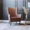 Flash Furniture Connor Traditional Wingback Accent Chair, Commercial Grade Faux Leather Upholstery and Wooden Frame and Legs, Dark Brown(Dark Brown)