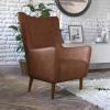 Flash Furniture Connor Traditional Wingback Accent Chair, Commercial Grade Faux Leather Upholstery and Wooden Frame and Legs, Dark Brown(Dark Brown)