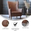 Flash Furniture Connor Traditional Wingback Accent Chair, Commercial Grade Faux Leather Upholstery and Wooden Frame and Legs, Dark Brown(Dark Brown)