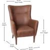 Flash Furniture Connor Traditional Wingback Accent Chair, Commercial Grade Faux Leather Upholstery and Wooden Frame and Legs, Dark Brown(Dark Brown)