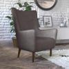 Flash Furniture Connor Traditional Wingback Accent Chair, Commercial Grade Faux Leather Upholstery and Wooden Frame and Legs, Dark Brown(Dark Gray)