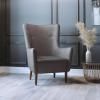 Flash Furniture Connor Traditional Wingback Accent Chair, Commercial Grade Faux Leather Upholstery and Wooden Frame and Legs, Dark Brown(Dark Gray)