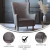 Flash Furniture Connor Traditional Wingback Accent Chair, Commercial Grade Faux Leather Upholstery and Wooden Frame and Legs, Dark Brown(Dark Gray)