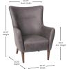 Flash Furniture Connor Traditional Wingback Accent Chair, Commercial Grade Faux Leather Upholstery and Wooden Frame and Legs, Dark Brown(Dark Gray)