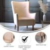 Flash Furniture Connor Traditional Wingback Accent Chair, Commercial Grade Faux Leather Upholstery and Wooden Frame and Legs, Dark Brown(Light Brown)