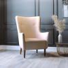 Flash Furniture Connor Traditional Wingback Accent Chair, Commercial Grade Faux Leather Upholstery and Wooden Frame and Legs, Dark Brown(Light Brown)