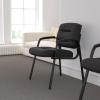 Flash Furniture Darwin Flash Fundamentals LeatherSoft Executive Reception Chair, Modern Tufted Lounge Chair for Living Room or Office, Black