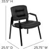 Flash Furniture Darwin Flash Fundamentals LeatherSoft Executive Reception Chair, Modern Tufted Lounge Chair for Living Room or Office, Black