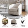 Flash Furniture Dean Upholstered Barrel Chair, Commercial 360° Swivel Club Style Chair, Sloped Armrests, Woodgrain Vinyl Wrapped Metal Base, Gray Fabric(Cream)