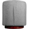 Flash Furniture Dean Upholstered Barrel Chair, Commercial 360° Swivel Club Style Chair, Sloped Armrests, Woodgrain Vinyl Wrapped Metal Base, Gray Fabric(Grey)