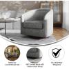 Flash Furniture Dean Upholstered Barrel Chair, Commercial 360° Swivel Club Style Chair, Sloped Armrests, Woodgrain Vinyl Wrapped Metal Base, Gray Fabric(Grey)