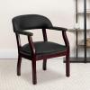 Flash Furniture Diamond Black LeatherSoft Conference Chair with Accent Nail Trim(Black Leathersoft)