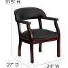 Flash Furniture Diamond Black LeatherSoft Conference Chair with Accent Nail Trim(Black Leathersoft)