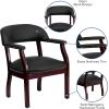 Flash Furniture Diamond Black LeatherSoft Conference Chair with Accent Nail Trim(Black Leathersoft)