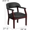 Flash Furniture Diamond Black LeatherSoft Conference Chair with Accent Nail Trim(Black Vinyl)