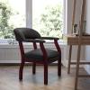 Flash Furniture Diamond Black LeatherSoft Conference Chair with Accent Nail Trim(Black Vinyl)
